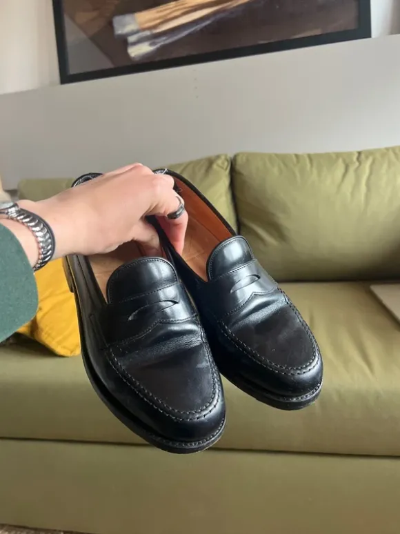 Zwarte leren loafers maat 39/40