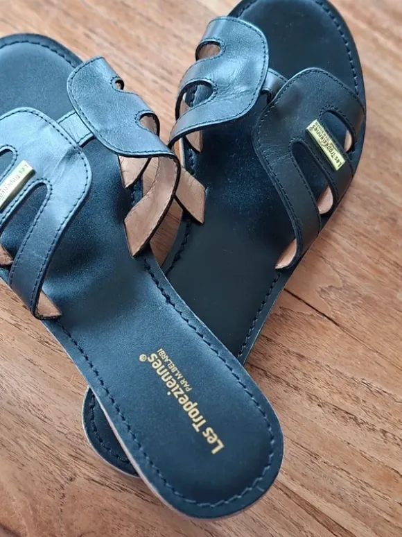 Zwarte slippers Les Tropeziennes